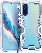 Resim Samsung Galaxy Uyumlu A56 5g Tampon Kılıf Alüminyum Alaşımlı Metal Telefon Kılıfı Ve Kayışı - Gümüş Gümüş 