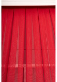 Resim Kırmızı Grek Tül Perde Petek Zemin 