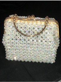 Resim Clutch,, Boncuk Abiye Çanta Beyaz 