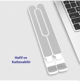 Resim Teknosepetim Laptop Standı Ayarlanabilir Katlanabilir Kaymaz Macbook 