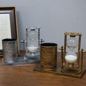 Resim 1pc Avrupa Tarzı Vintage Masa Organizatörü Kum Saati, Yaratıcı Masaüstü Dekoru, El Sanatları Süsü, Ev ve Oda Dekorasyonu için İdeal, İç Mekan Kullanımı, Elektrik Gerektirmez, Öğrenciler için Hediye 
