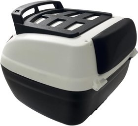 Resim WHEELIE XT63-W 42 Litre Motosiklet Arka Çanta Beyaz Su Geçirmez ABS Top Case Bagaj Üniversal 