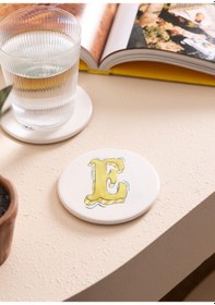 Resim The Mia Harf Bardak Altlığı E Beyaz 