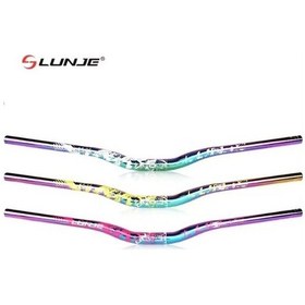 Resim Lunje Alüminyum 31.8 780 Mm Riser Mtb Gidon Bisiklet Gidonu Bukalemun Sarı Çok Renkli 