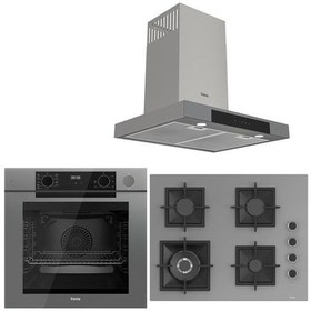 Resim Ferre QEP64CPR + SC408 + D102 Steam Plus 65 Serisi 3'Lü Cam Ankastre Set 