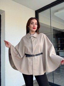 Resim Yakalı kemerli panço taş - STD 