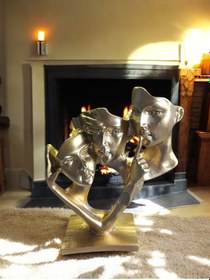 Resim Polyester,konuşma Duyma Görme Figür Sarı Renk Heykel Biblo 