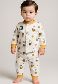 Resim Uğur bebe Miniworld %100 Pamuk Önden Çıtçıtlı Yumuşacık Bebek Pijama Takımı Rahat ve Annelerin İlk Tercihi 