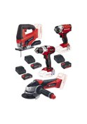 Resim Einhell TE-CI 18/1 Vidalama + TC-JS 18 Dekupaj Testere+ TE-CD 18'li Matkap + TE-AG 18/115 Taşlama 2 x 2.5 Ah Akü + 4.0 Ah Akü Set 