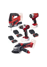 Resim Einhell TE-CI 18/1 Vidalama + TC-JS 18 Dekupaj Testere+ TE-CD 18'li Matkap + TE-AG 18/115 Taşlama 2 x 2.5 Ah Akü + 4.0 Ah Akü Set 