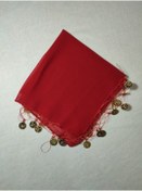 Resim SırmalıHome Düğün Ve Kına Geceleri Için 1 Adet Büyük Kumaş Halay Mendili Kırmızı 35x35 