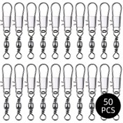 Resim 50 Adet Karbon Çeliği Olta Kovaları Kilitleri ile Top Rulman - Dönen Hızlı Bağlayıcılar için Balık Tackle, Dayanıklı Olta Aksesuarları, Noel ve Yılbaşı Hediyeleri için İdeal 
