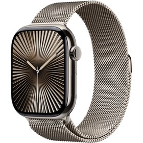 Resim Apple Watch Series 10 GPS + Cellular 46 mm Natürel Titanyum Kasa ve Natürel Milano Loop - M/L (MWYC3TU/A) 
