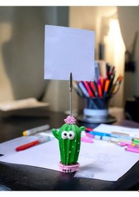 Resim Love Aşk Temalı Sevimli Kaktüs Fotoğraf Not Tutacağı Ofis Masası Not Tutucu Hediyelik Pembe Yeşil 
