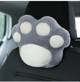 Resim Araba Peluş Başkanı Yastık Kedi Pençe Araba Boyun Yastık Araba Kadın Dekoratif Malzemeleri, Renk: Gri Kafalık, Size:gray Headrest 