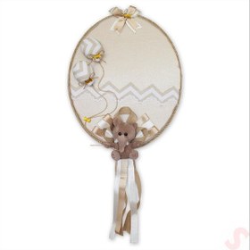 Resim Pelüş Fil Süslemeli, 42cm Oval Kapı Süsü Çok Renkli 