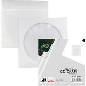 Resim Gen-Of Pencereli CD Zarfı Beyaz 80 gr 25 li Tutkallı 