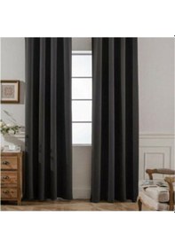 Resim Blackout Karartma Güneşlik Perde Antrasit Gri Pilesiz 