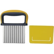 Resim Brightnova 1 Adet Paslanmaz Çelik Dalgalı Patates Dilimleyici Sarı Mutfak Sebze Doğrayıcı Dayanıklı Kıvırcık Kesme Aleti Pil Gerekmez 