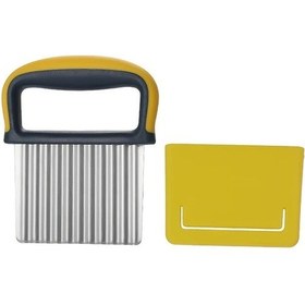 Resim Brightnova 1 Adet Paslanmaz Çelik Dalgalı Patates Dilimleyici Sarı Mutfak Sebze Doğrayıcı Dayanıklı Kıvırcık Kesme Aleti Pil Gerekmez 