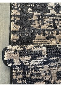 Resim Modern Halı Siyah Zeminli Salon Oturma Ve Antre Halısı Siyah 