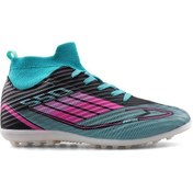 Resim Sportaç Çoraplı Unisex Halısaha Ve Çim Zemin Kramponu 103h Siyah - Su Yeşili 