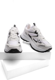 Resim Marjin Kadın Sneaker Yüksek Taban Bağcıklı Spor Ayakkabı Nevila Beyaz 