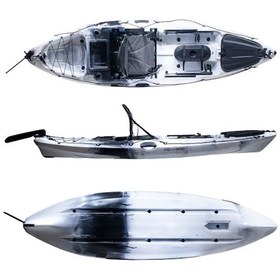 Resim Cawooo Tek Kişilik Balıkçı Kano Yön Pervaneli Kano Kamuflaj 