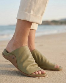 Resim Bueno Shoes Haki Deri Kadın Düz Terlik 01wu7602 