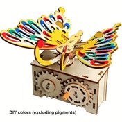 Resim Ahşap Kelebek Model Kiti - 1 Saat Montaj, STEAM Eğitici STEM Öğrenme Oyuncak, Renkli Kanatlar ve Mekanik Dişli ile, Gençler için El Yapımı Model Yapımı Hobi, Düşünme Becerilerini ve Yaratıcılığı Geliştirir, Bilim ve Sanat Tutkunları için Mükemmel Hediye, Kelebek Süsleri, Yaratıcı Oyun, Oyuncak Tasarımı, Dayanıklı İnşaat, Bilim Oyuncak, Bilim Deneyimi Kiti 