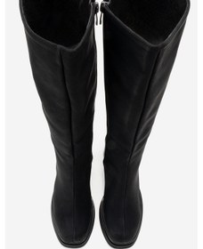 Resim Luvi Shoes Carm Siyah Nubuk Platform Topuklu Kadın Çizme Siyah 