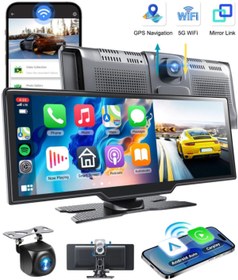 Resim SONREİR 4k Carplay 128gb Araç İçi Güvenlik Kamerası 10.2'' Ekran Ön & Arka Kayıt Android & İPhone Uyumlu 