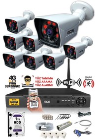 Resim IDS DS-2021HD-SET8-1TB 8 Kameralı 1080P Full HD 5 MP Sony Lensli Kamera Seti - 2021 