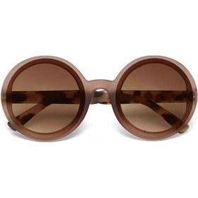 Resim Okkia Monica Unisex Büyük Yuvarlak Güneş Gözlüğü Havana Pembesi Çok Renkli 