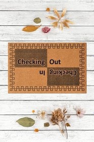 Resim Cheking İn Chekin out, içeri dışarı, Kapı Önü Paspası, Uzun Ömürlü Paspas, Çeyiz İçin Ev Hediyesi 