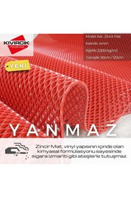 Resim Blue Home NEW Banyo Duş Havuz Zincir Mat Paspas Kaydırmaz Pvc Paspas / KIRMIZI/ EBAT: 90 cm x 1 MT 