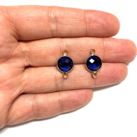 Resim Altın Kaplama 11mm Zirkon Taşlı Bileklik - Lacivert 