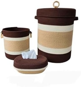 Resim Nordic Tasarım Geniş Hacim Jüt Çamaşır Sepeti Çoçuk Odası Yatak Odası Mutfak Banyo Ofis Organizeri Çamaşır Oyuncak Havlu Yastık Eşya Depolayıcısı Peçetelik Seti 