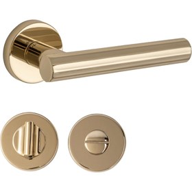 Resim System Isıs Rozetli Kapı Kolu Gold Renk Wc Mandallı Rozet 