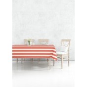 Resim Stripe Dikdörtgen Masa Örtüsü Nar Çiçeği 150x230cm The Mia