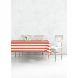 Resim Stripe Dikdörtgen Masa Örtüsü Nar Çiçeği 150x230cm 