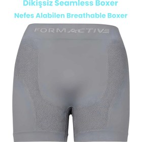 Resim Tezzgelsin Erkek Dikişsiz/seamless Nefes Alabilen Boxer 4 Adet Gri - Yeşil 