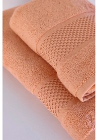 Resim %100 Pamuk Banyo Havlu Seti-long Twist İplik-yüksek Su Emici Ve Yumuşak Somon Somon 