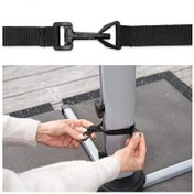 Resim Xuweiwei Siyah 5 Parça Büyük Bahçe Şemsiyeleri İçin Ayarlanabilir Rüzgar Dayanımlı Sabit Bağlantı Kayışı 