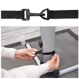 Resim Xuweiwei Siyah 5 Parça Büyük Bahçe Şemsiyeleri İçin Ayarlanabilir Rüzgar Dayanımlı Sabit Bağlantı Kayışı 