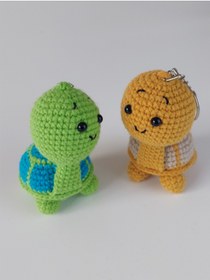 Resim JOYFULL TURTLE joyfull Turtle Amigurumi Kaplumbağa Anahtarlık - Yeşil & Turuncu İkili Set 