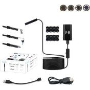Resim Profisher Wifi Endoskop Kamera 720P 8mm 8 LED 7mt Yumuşak Kablo Su Geçirmez 