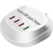 Resim Hermoso USB Şarj Hub'ı Ev Ofis Masaüstü Seyahat Için 4 USB Bağlantı Noktası-Ab Fişi (Yurt Dışından) 