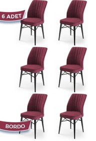 Resim Canisa Concept Flex Serisi, Gürgen Ayaklı 1.sınıf Sandalye , 6 Adet , Bordo Sandalye , Ayaklar Siyah 