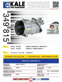 Resim Kale-349815 Klima Kompresörü Renault Megane Iii Megane Cc Scenic 514567715 